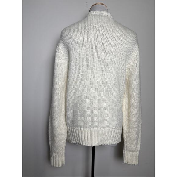 VTG Objectives Petite Cottage Cardigan Sweater Sz M Ivory Pearl Button Soft Girl - Picture 2 of 8